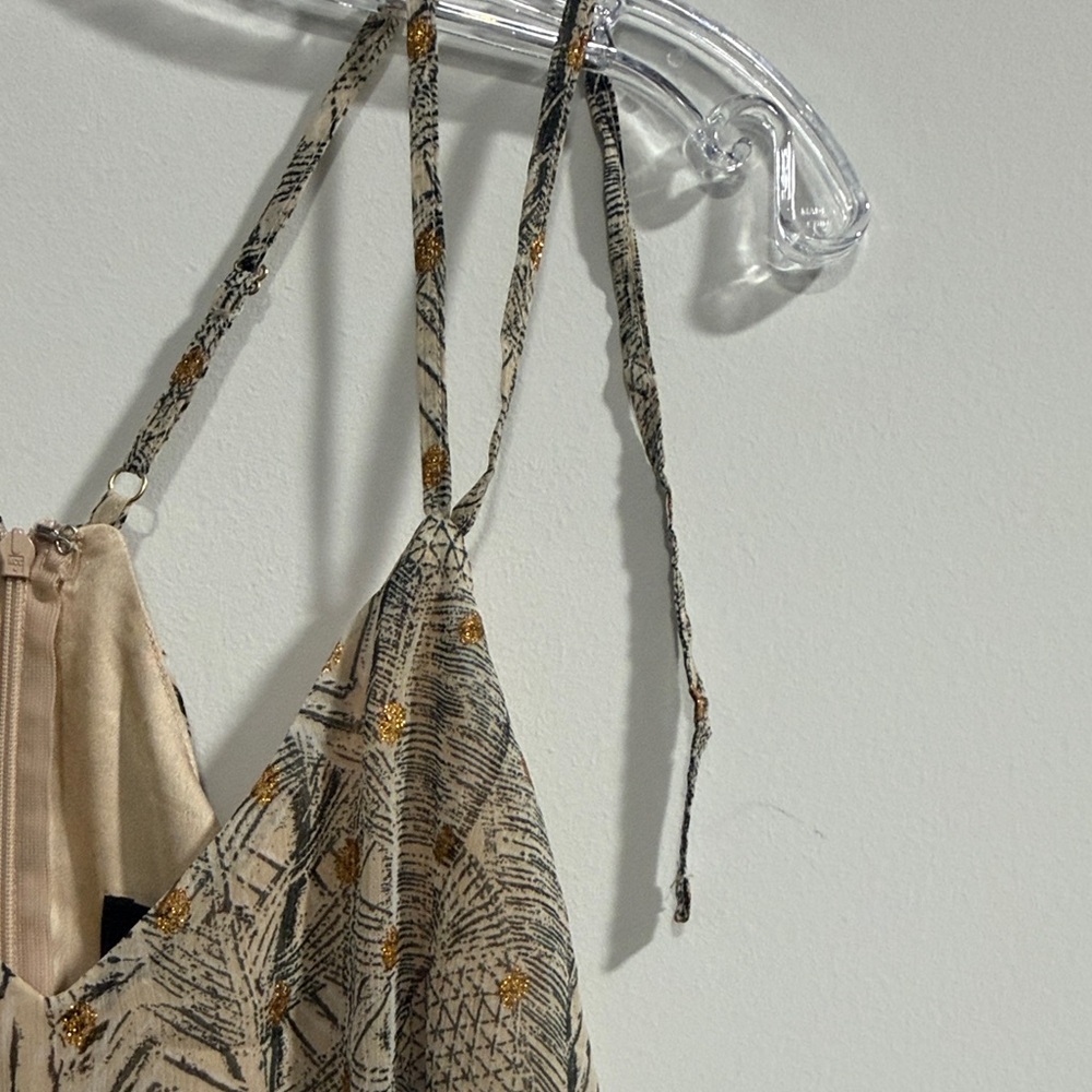 Lulu's Beige Patterned Mini Dress - Picture 3 of 5